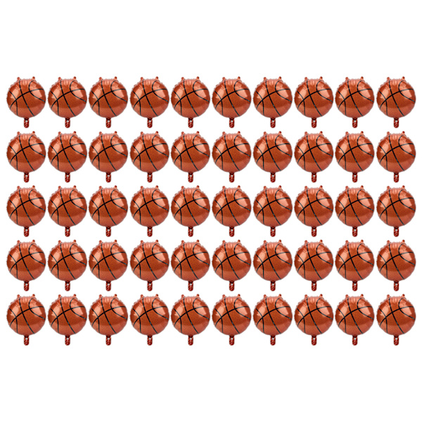 50 stk basketballballonger i aluminiumfolie, gjenbrukbare, selvforseglende, DIY, interessant festdekorasjon for rekvisitter