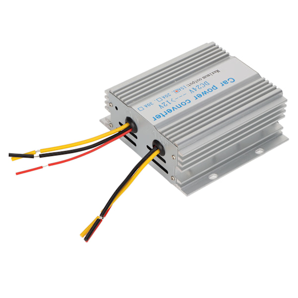 Bilstrøminverter 15A 180W Aluminiumlegering DC 24V til 12V Stabil Sikker Bilinverter for Buss LCD-overvåking