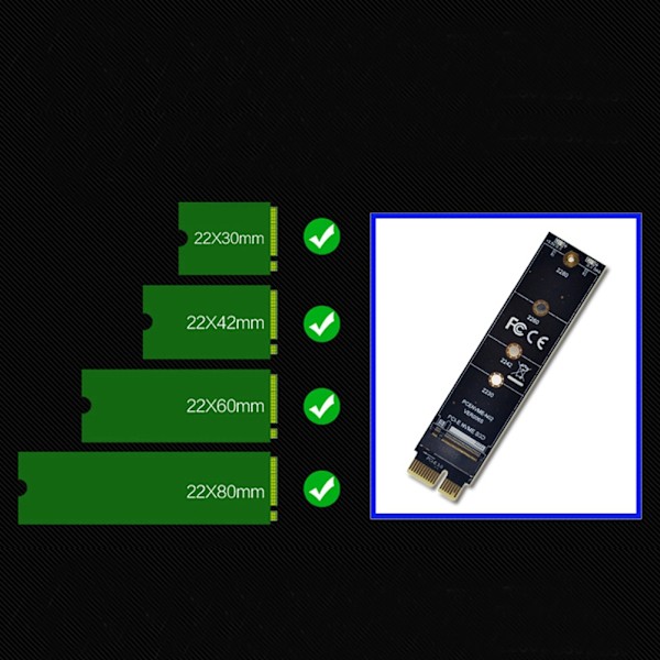 NVME M.2 till PCI-E3.0 1X höghastighetsförlängningsadapterkort M Key NGFF-omvandlarkortmodul