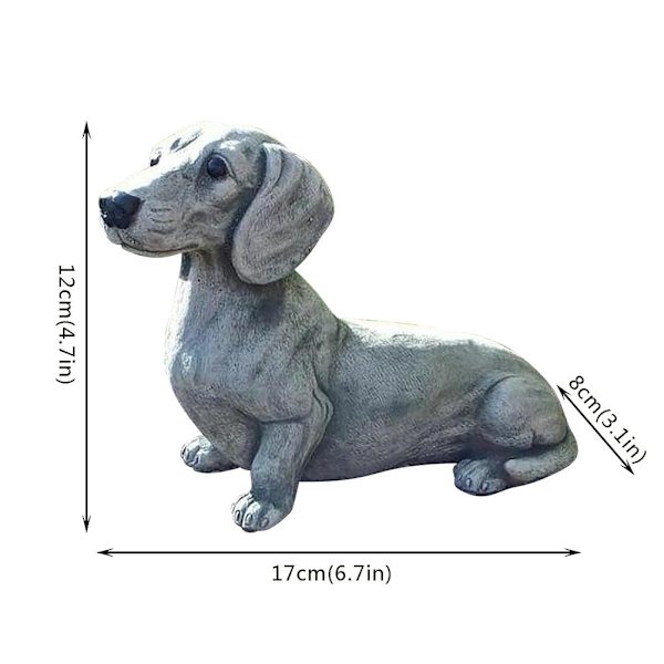 Hage Hunde Statue Ornament Realistisk harpiks Dyreskulptur for utendørs dekorasjon Hundeelsker gave
