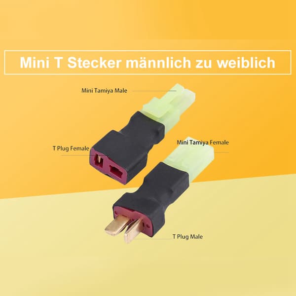 Trådløs T-stik han til Mini Tamiya hun-stik adapter sæt