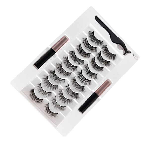 20 stk magnetiske 3D falske øyevipper gjenbrukbare fluffy magnetiske kunstige øyevipper eyeliner for sminke svart