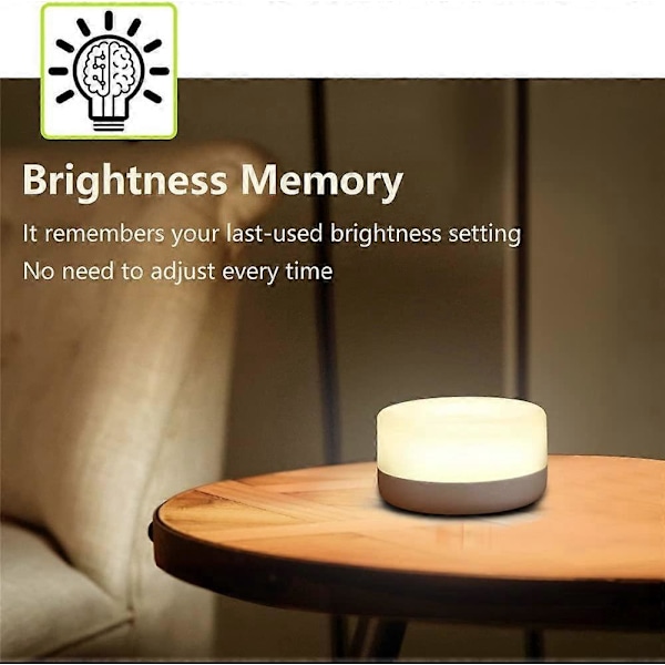 Baby Natlampe, Genopladelig Mini Touch Lampe, Trådløs LED Børnelampe, Bærbar Sengelampe til Amning, Dæmpbar Soveværelseslampe (80X80X46MM)