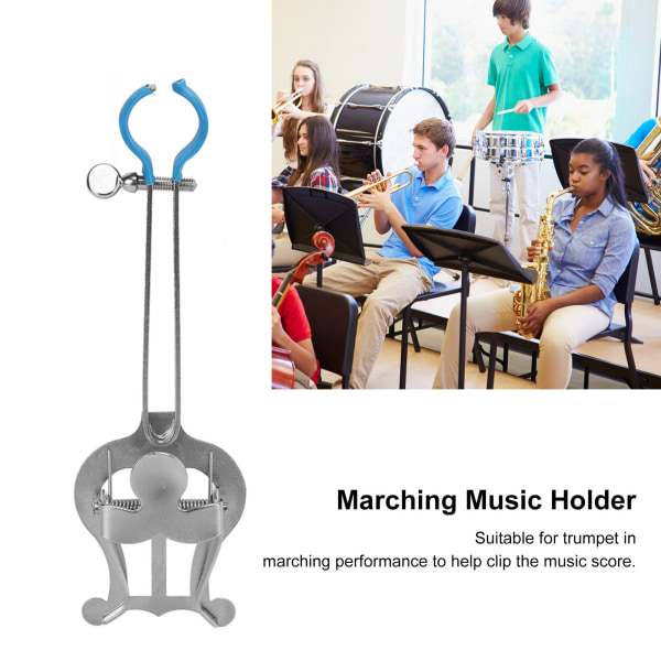 Bærbar Marching Lyre Nodeholder Stand - Trompet Nodeklip - Musikinstrumenttilbehør