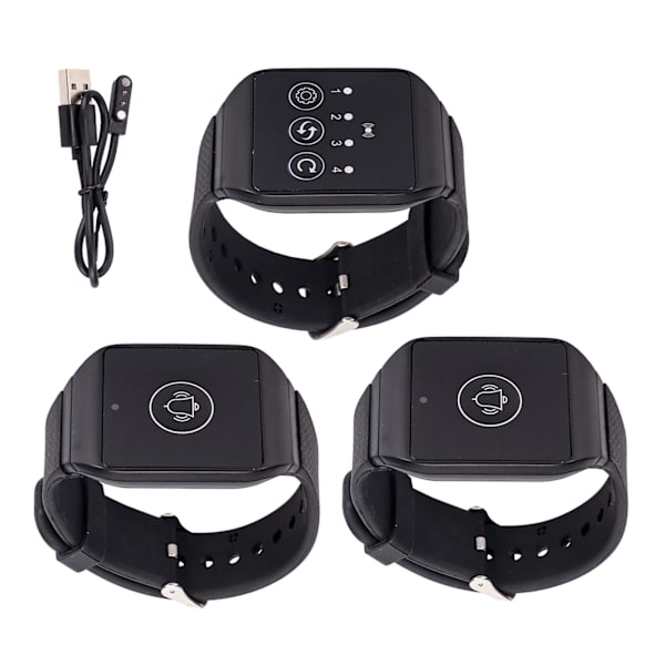 Trådlös handledssökare Multipurpose IPX7 vattentät 433,92MHz watch för restaurangsöksystem 2 för 1