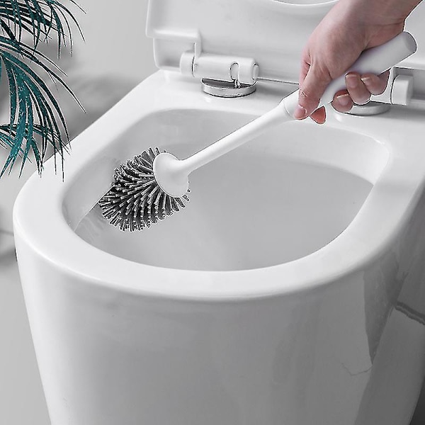Silikoniset WC-harjat 2 kpl, WC-harja ja pidikkeet, liukumaton muovikahva, joustavat harjakset