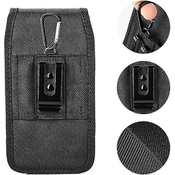 Vertikalt Robust Beltehylster Veske for iPhone 7 Plus 8 Plus Nylon Beltepose Utendørsaktivitet Beskyttelsesdeksel Klatre Bærehylse
