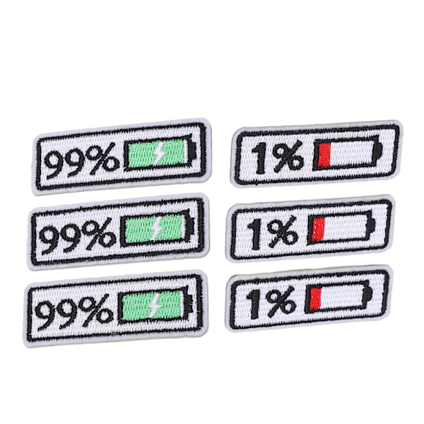 6 stk. stryge på lapper batteridesign sikker ikke-giftig holdbar bomuld bred anvendelse stryge lapper til skjorte jean jakke