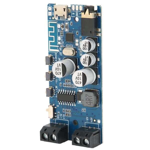 2-kanals Bluetooth 5.0 stereoforsterkerkort Bluetooth vokalmottakerforsterkerkort Blå