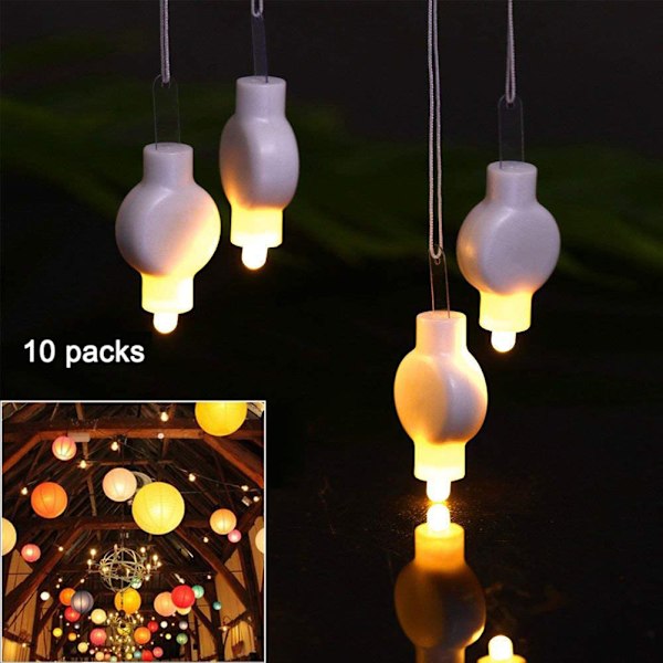 10 st Mini Hängande Lyktor Ljus LED Ljus för Papperslyktor Ballonger Batteridriven för Påskfest Bröllop Heminredning