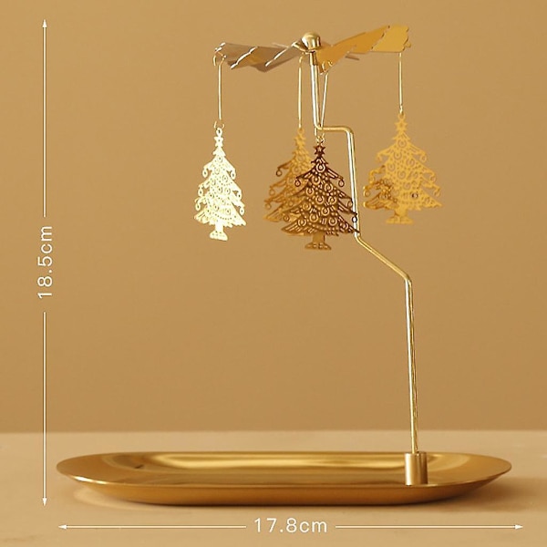 2-pack Ljusstake Roterande Värmeljushållare Ställ Snöflinga Julgran