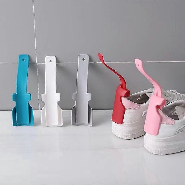 Pakke med 5 Lazy Shoe Helper Bærbar Sko Løftehjælper Håndteret Plastik Skohorn Til Mænd