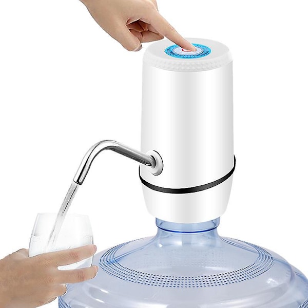 USB laddare Automatisk vattenflaska med BPA-fri stålkonstruktion - Kallt vatten, 1200mAh, 1,5L-18,9L Karaffer och flaskor, Vita