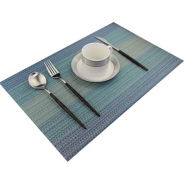 Set 6 luistamatonta pestävää PVC-pöytämattoa, lämmönkestävä, helppo puhdistaa ja säilyttää, 45 cm x 30 cm