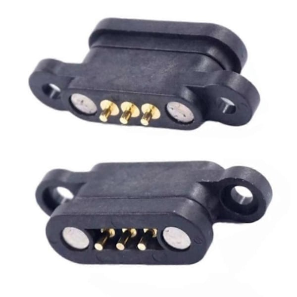 10 Par Fjäderbelastad Magnetisk Pogo Pin-kontakt 3 Positioner Magneter Delning 2,3 MM Genomgående Hål M