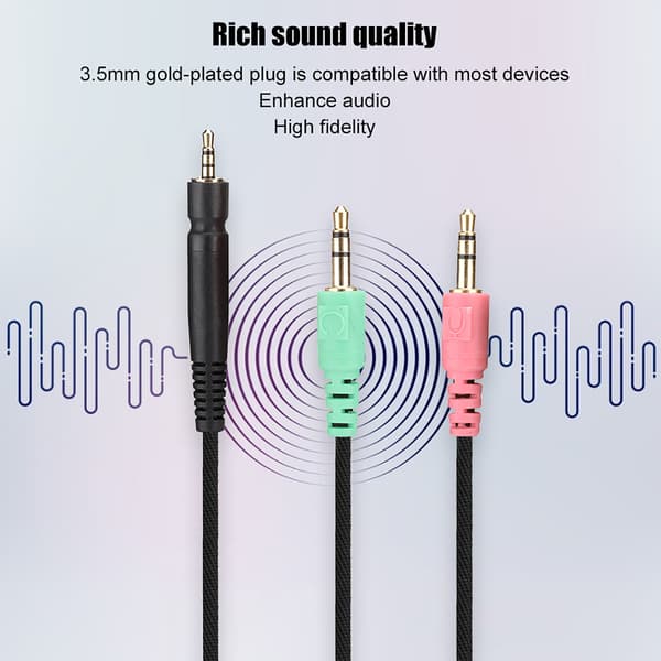 Spillhodetelefonkabel for Sennheiser G4ME ONE / PC 373D / PC37X GSP350 / 500 / 600 PC-versjon