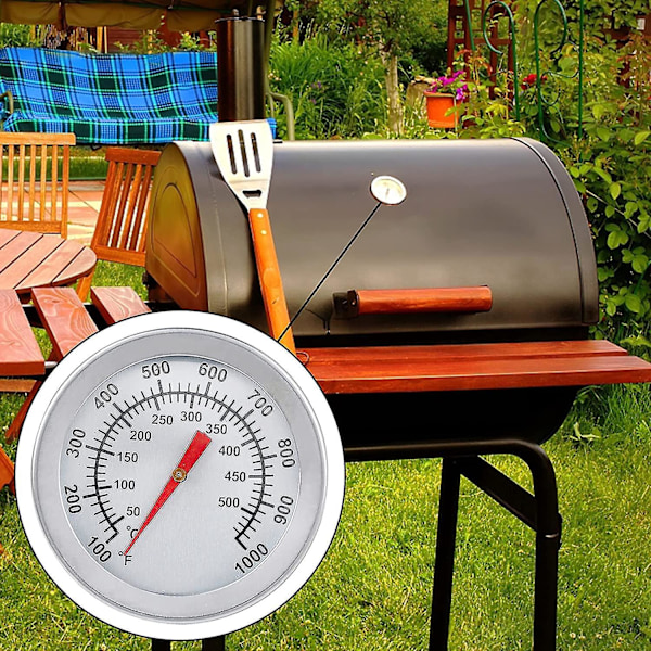 BBQ Termometer, Rustfritt Stål Ovnstermometer Maks 500°C/1000°F Analogt Display Termometer for Ovn, Pizzaovn