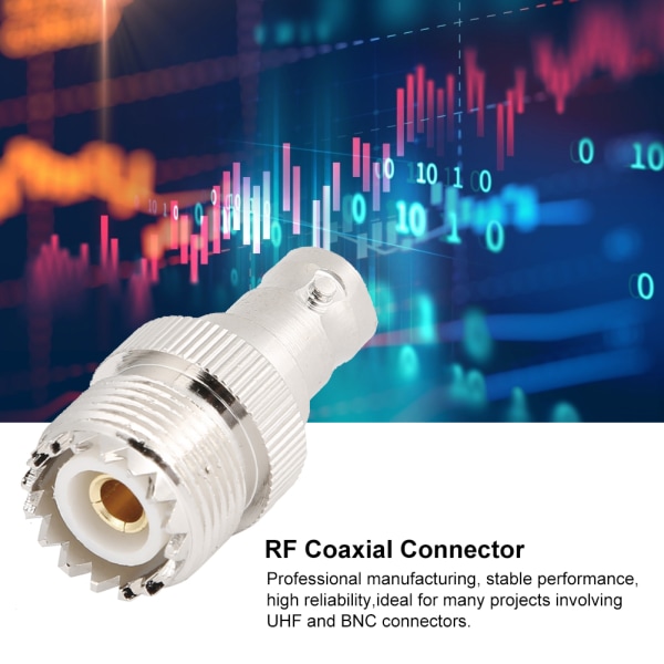 2 stk UHF-hun til BNC-hun-adapter koaksialkabel-kontaktomformer