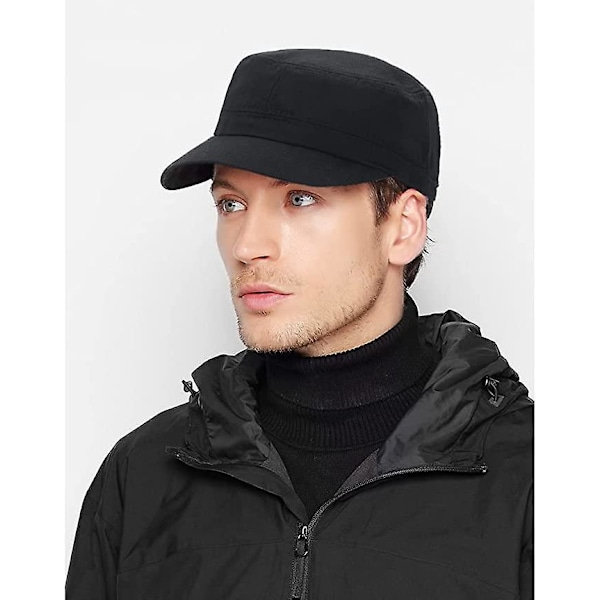 Unisex Bomulls Militärkeps Justerbar Basebollkeps Armékeps Kadettmössa (58-60cm)