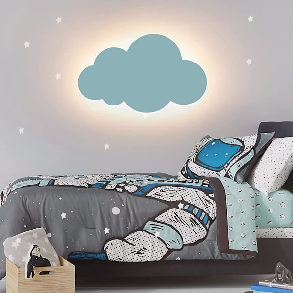 Væglampe Sky Lampe Indendørs Væglampe Akrylskærm med Indbyggede LED-lys til Børneværelse Varm Belysning Blå