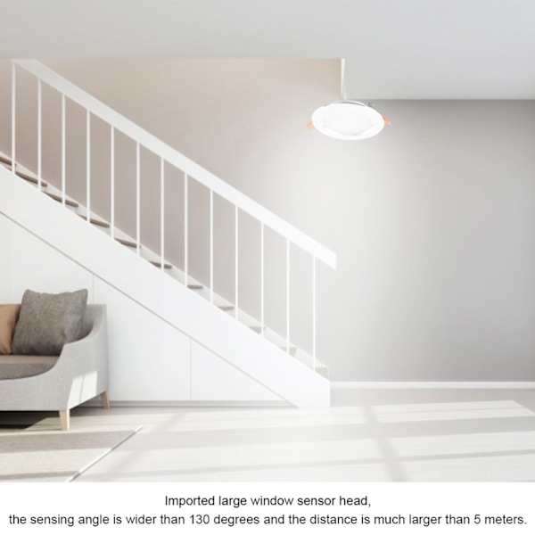 LED 7W Sensor Takmonterad Panel Lampa Människokroppsrörelsesensor Lampa AC85-265V