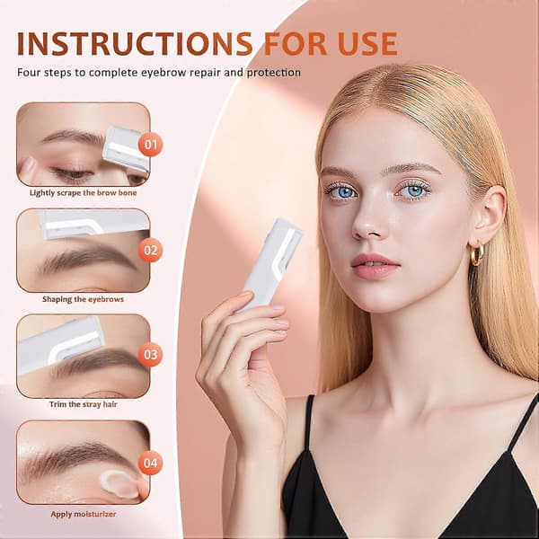 Sonic Dermaplane Razor for Women's Face - Rechargeable Sonic Dermaplaning Tool with 5 Blades
