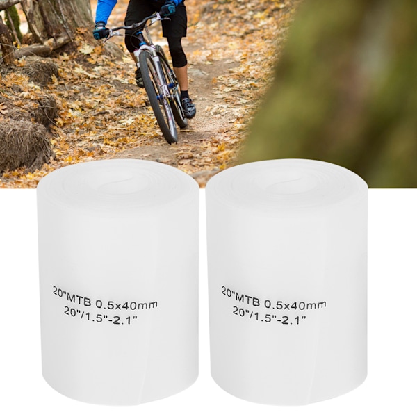 2ST Vit polyuretan 20 tums cykeldäck liner punkteringssäkert bälte Däckskyddsdyna Mountain Road cykling tillbehörCykel däck liner bälte