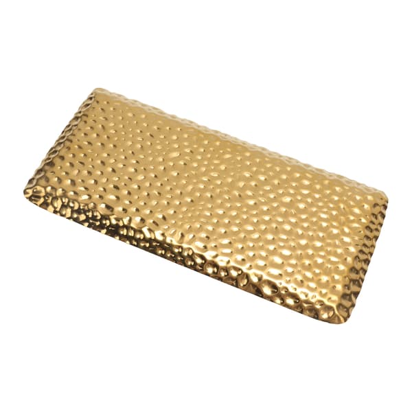 Hamrad bricka utsökt luktfri serveringsbricka i rostfritt stål för vardagsrum sovrum kök badrum 19,5x9,5cm guld