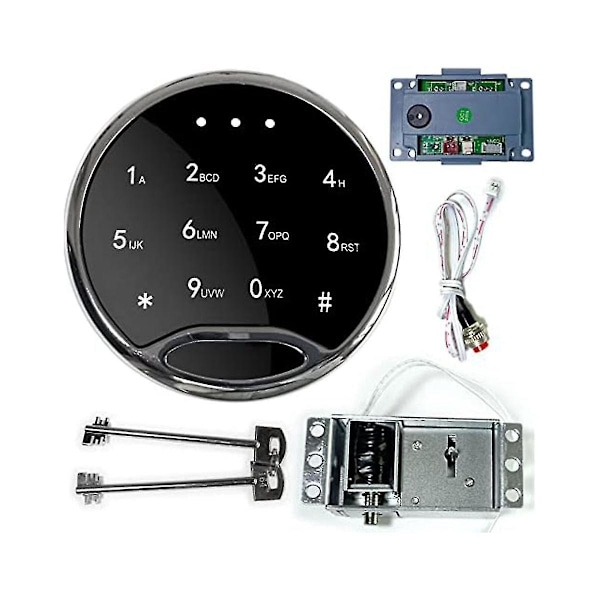 Säkert Lås Ersättning Elektronisk Säkert Lås Kit Touch Pad/knappsats Med Magnetlås 2 Nödnycklar-B10