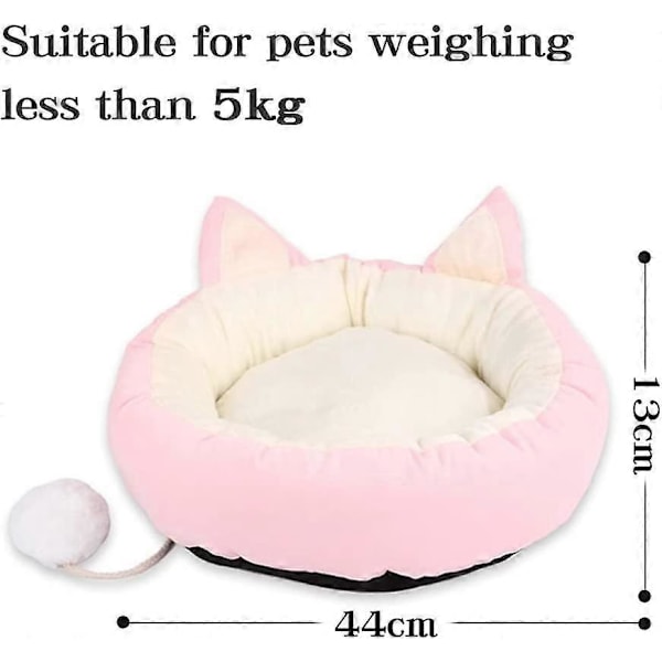 Kissansänky Kissaa rauhoittava sänky Kissalle nukkumasänky kissan pom-lelulla Irrotettavat pestävät pörröiset kissansängyt sisäkissoille - Pinkki