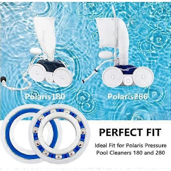 Sett med 2 kulelager tilpasset for 180 Hjul Robot Pool Cleaner C60, Dimensjoner: utvendig 2,8 cm, innvendig 1,5 cm