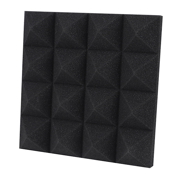 6 stk. pyramideformede lydabsorberende skum akustikpaneler studie lydisolering skum (sort)