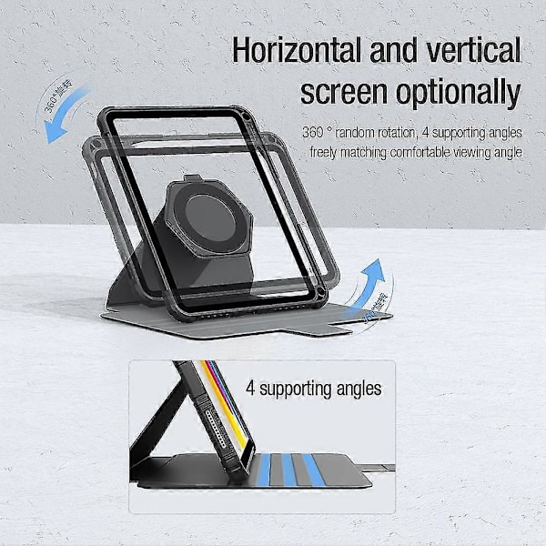 NILLKIN Bumper Leather Case Pro for iPad 10.9 (2022) - Avtakbart PU-skinn Tablet Deksel Svart