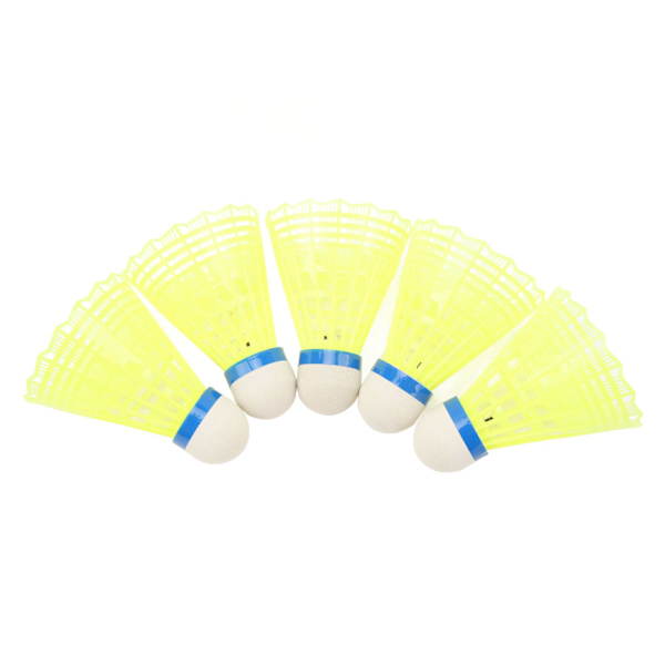 5 st LED-badmintonbollar med nattglöd, 30 mAh, hög elasticitet, för sportaktiviteter