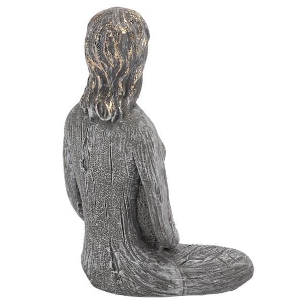 Yoga Pose Statue Syntetisk Harpiks Enkelt Rustikk Meditasjonsfigur for Hjemmedekorasjon Ornament Yoga Studios GaveGrå