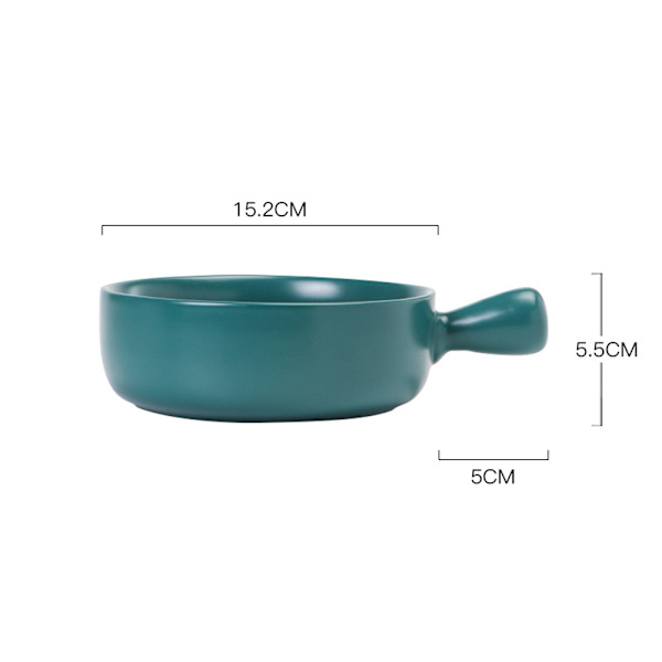 Nordisk Keramisk Instant Nudelskål Med Håndtag Morgenmad Ris Bage Skål Dessert Suppe Frugt Salat Skål
