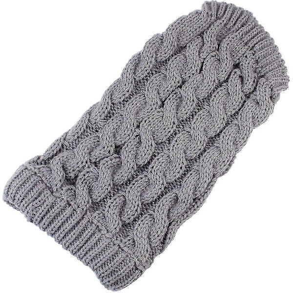 Strikkede uldhund sweater vest til små, mellemstore og store hunde L grå