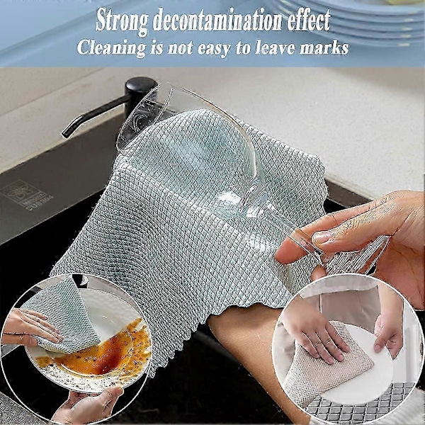 Mikrofiberdukar Rengöringsdukar 10 st Fiskskalsrengöringsduk 25x25cm, Miljövänlig Återanvändbar Handduk för Rengöring av Bilfönster Glas Kök_SZXM