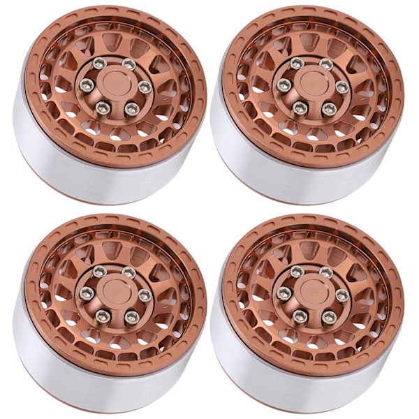4 st Beadlock RC-bilhjulnavsats 1,9 tum aluminiumfälg för 1/10 1/12 1/14 fjärrstyrda bilarBrun