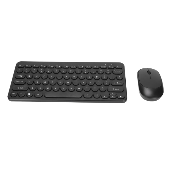 Tastatur Mus Combo 2.4G trådløse runde tastaturer Ergonomisk design Silent Mouse USB-mottaker Tastatur og mus Svart