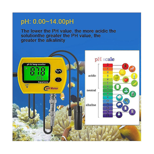 PH-mätare med bakgrundsbelysning Online Ph-991 Akvarium Ph-testare Temp Monitor Hållbar Acidimeter Verktyg För Tank Sim Eu-kontakt-B10