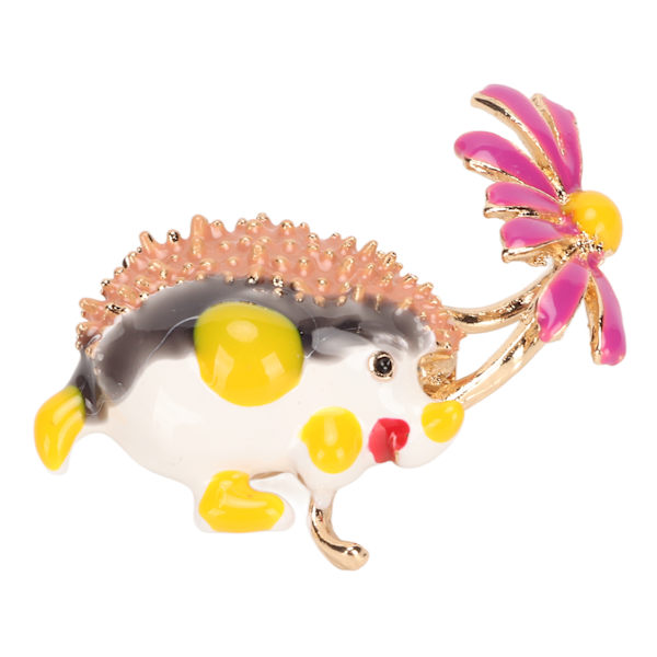 Daisy Hedgehog broschnål Söt moderiktig emalj Daisy djurbrosch för dejting Svart Lila