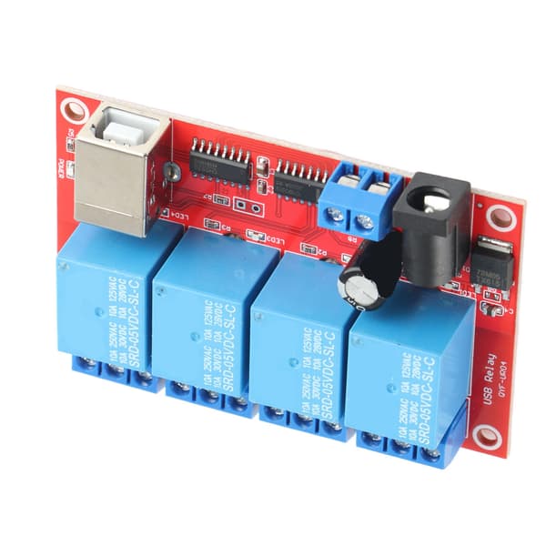 4-kanals relæmodul USB-drevfri DC-relækort computerstyring PLC-kort 3 driftstilstande 5V