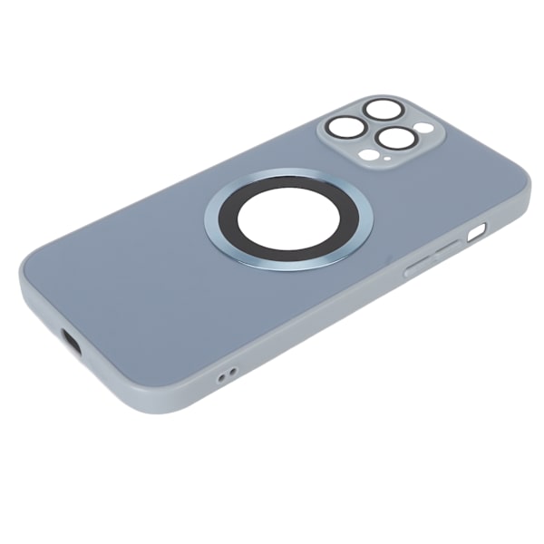 Dammtät repsäkert magnetiskt phone case Frostat glas cover för IPhone14 Pro Max Blå
