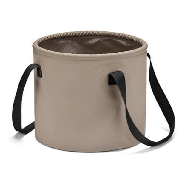 Sammenleggbar bøtte for camping, multifunksjonell fiskebøtte, khaki