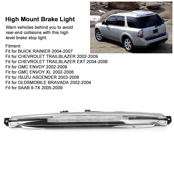Bakre högt monterat bromsljus Stopp vitt GM2890106 Passar till CHEVROLET TRAILBLAZER