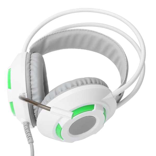 AJAZZ Over-Ear Hovedtelefoner 7.1 Stereo Lyd Støjreducerende Kablet Headset med USB-interface Hvid