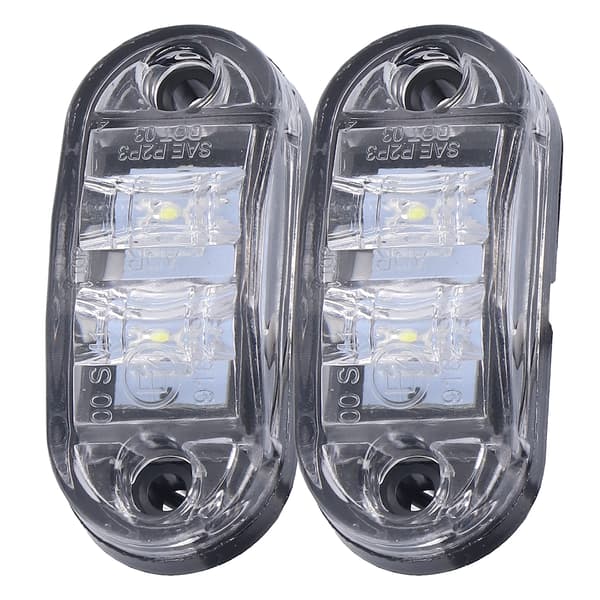 10-30V 2LED sidemarkeringslys Høy lysstyrke blinklys for biler lastebiler tilhengere bobiler Hvit