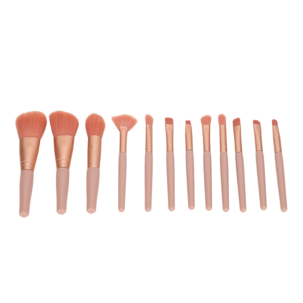 12 stk. Makeup Børster Sæt Concealer Eyeliner Øjenbryn Kontur Bærbar Make Up Pensel