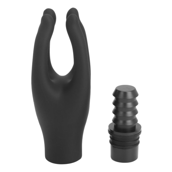 Fascia massagehoved Udskifteligt hoved 4 fingre kunstig hånd silikone Fascia maskiner tilbehør sort kaliber 0,71-0,75 tommer